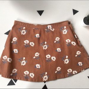 forever21 vintage style Corduroy floral skirt sz27